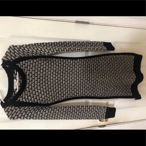 A black and white knit dress